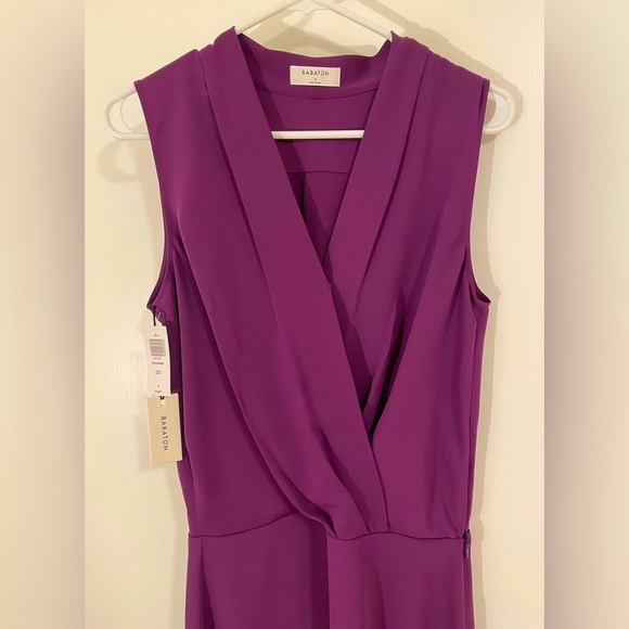 Aritzia💜 Babaton Phoenix Dress in Açaí LINED Skirt Faux-Wrap Top PERFECT NWT - Picture 16 of 16